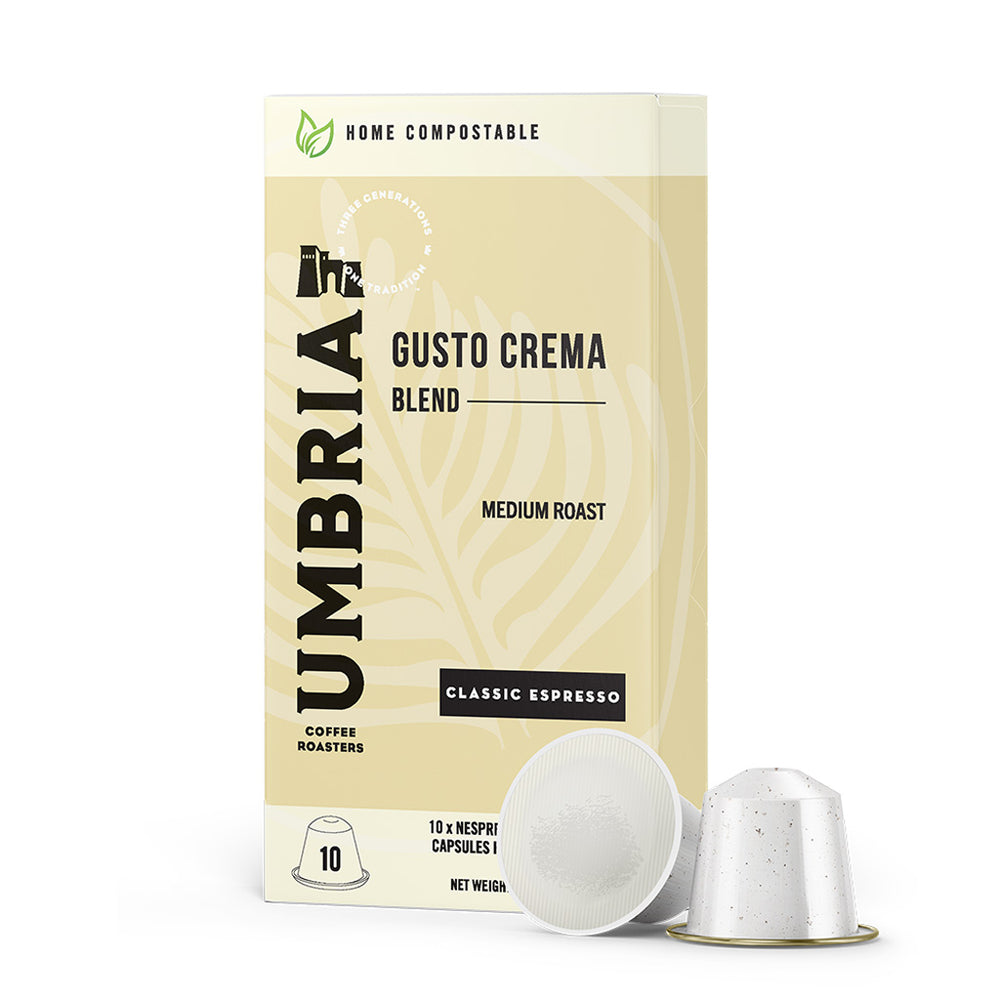 Nespresso Compatible Capsules, Gusto Crema Blend, 10 count pack or 200 count case